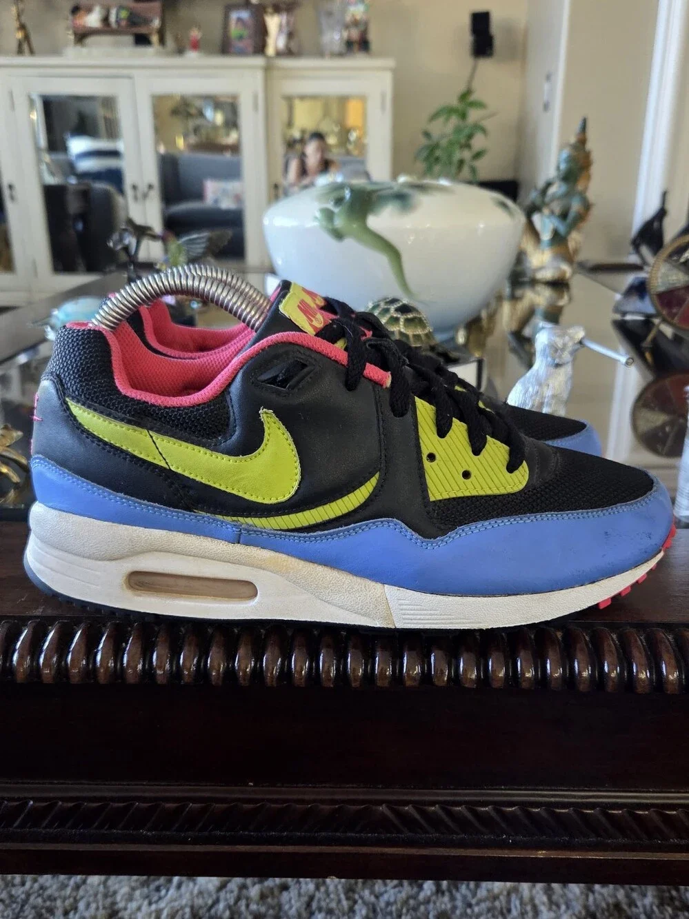 Nike Air Max Men’s Black, Blue & Neon Green Sneakers